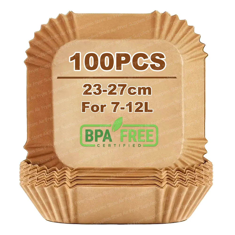 Papier Cuisson Air Fryer Jetable Carré 23 cm Lot de 200 Pièces Air Fryer