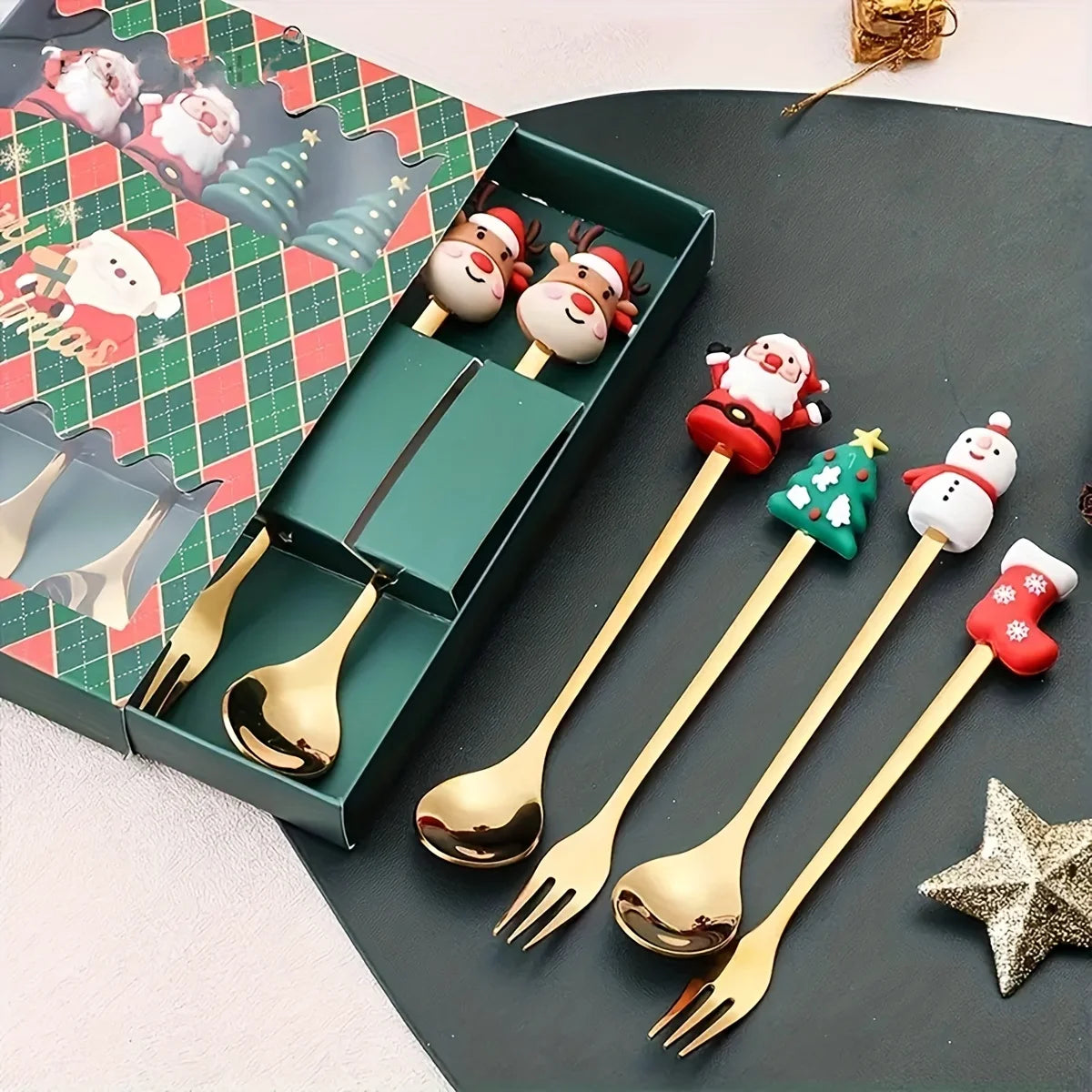 Coffret Couverts de Noël 2/4/6 pièces