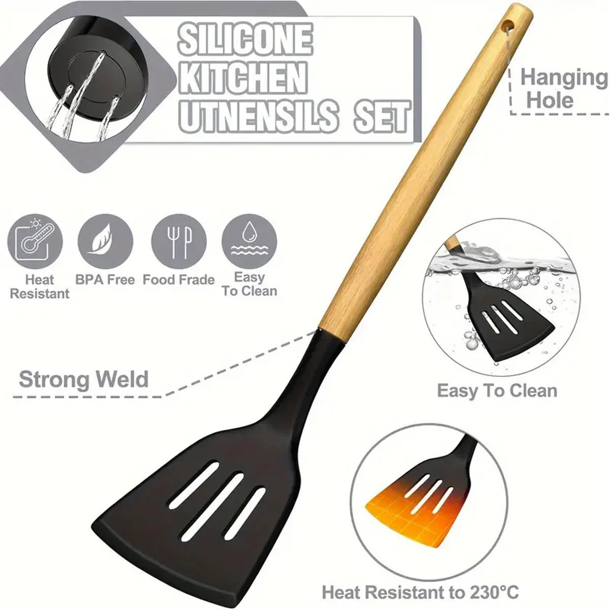 ustensiles de cuisine en silicone multifonction