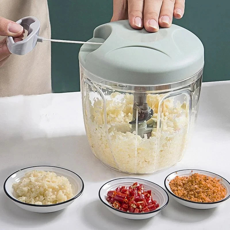 Hachoir Manuel à Corde 500 ml — Ail, Oignon, Herbes, Légumes
