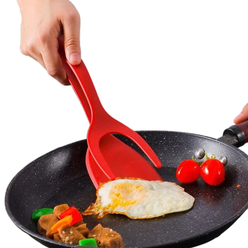 Spatule Silicone 2 en 1 Antidérappante pour œufs et crêpes