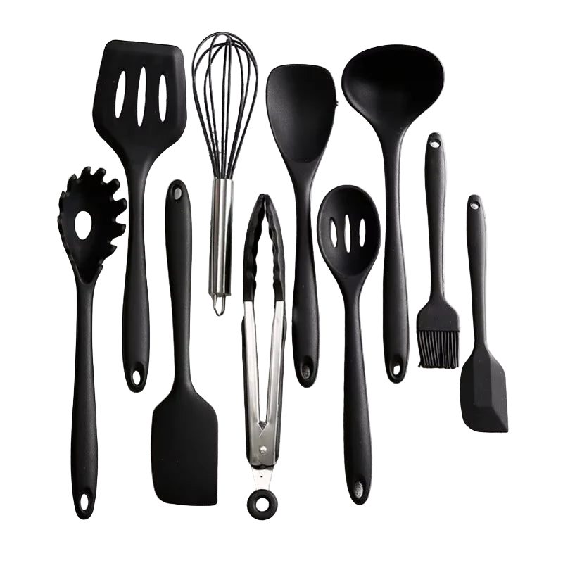 Set de 10 Ustensiles de Cuisine en Silicone Écologique et Résistant à la Chaleur