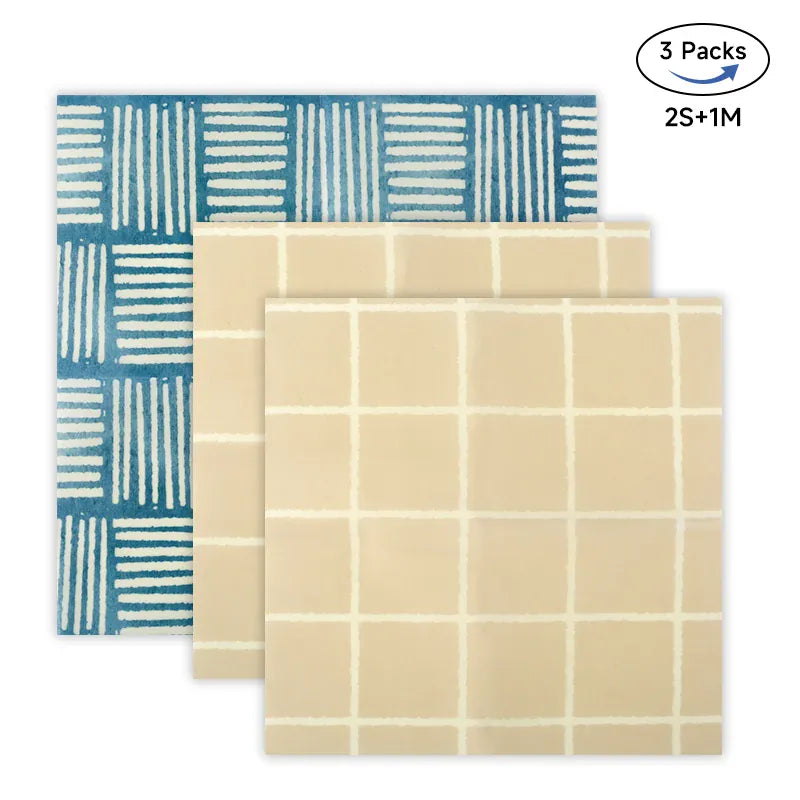 Film Alimentaire Cire d'Abeille Lot de 3 Wraps Réutilisables Écologiques far