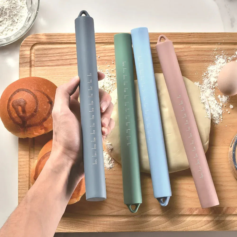 Rouleau à pâtisserie en silicone de 26 cm avec graduation - Outil de cuisson pour pâte et biscuits rouleaupatisserie