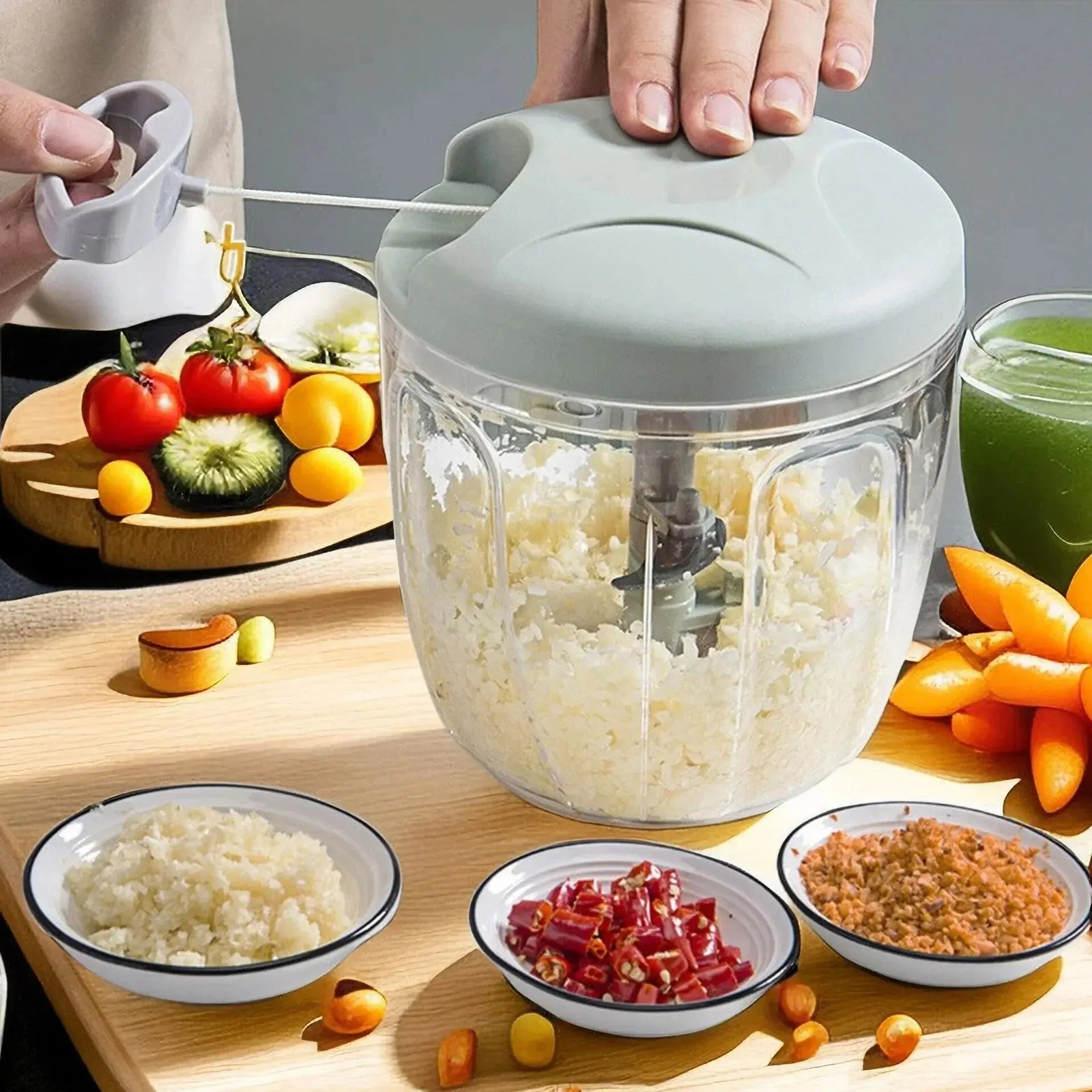 Presse-Ail Manuel Inox avec Cutter Multifonction 3 Pièces