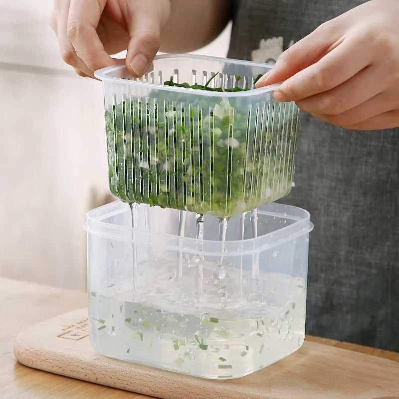 bac de conservation pour fruits et légumes avec égouttoir