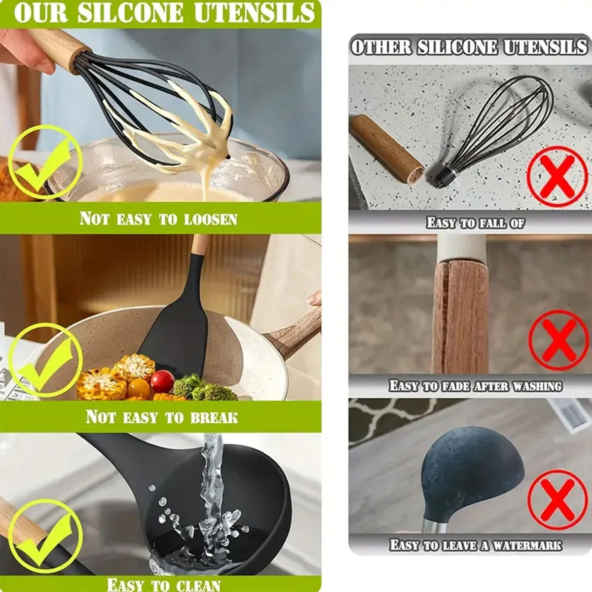 ensemble d'outils de cuisson en silicone 46 pièces