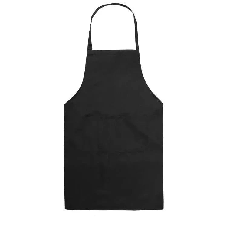 Adjustable Cooking Apron Unisex Household Solid Color Chef Waiter Barbecue Hairdresser Adult Pocket Apron Kitchen Supplies Tool black