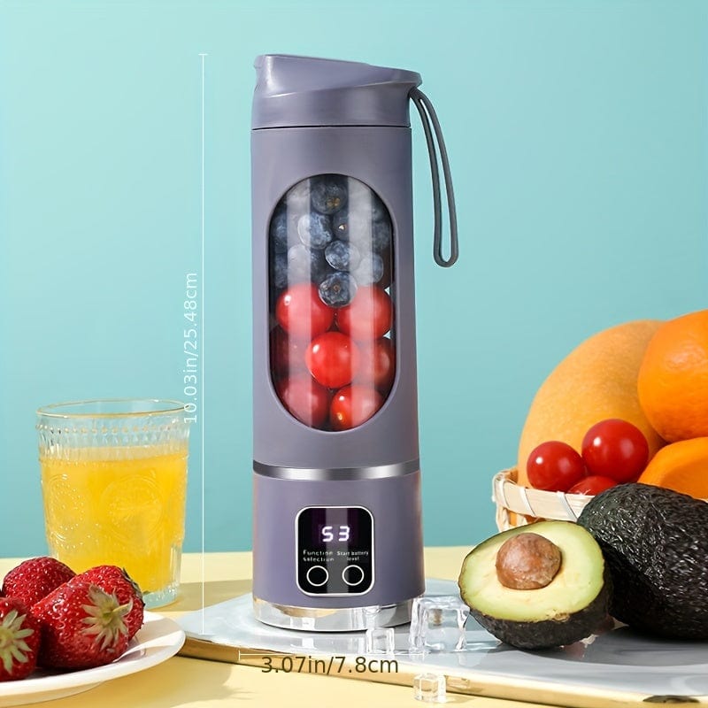 Blender USB Rechargeable avec affichage LED - 450ml, idéal smoothies & milkshakes Purple