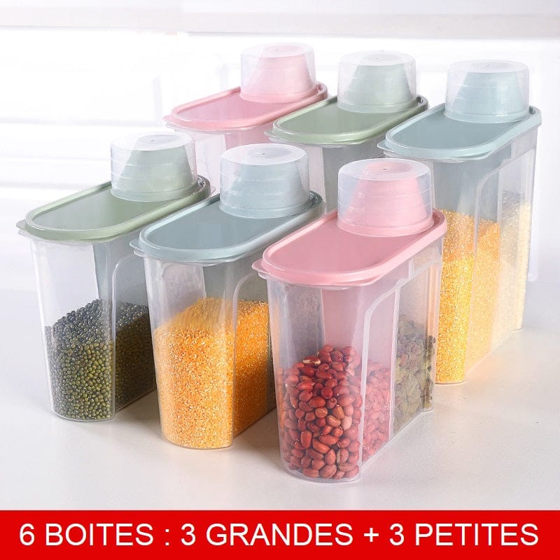 Boites de conservation des ingrédients 6 boites : 3 grandes + 3 petites