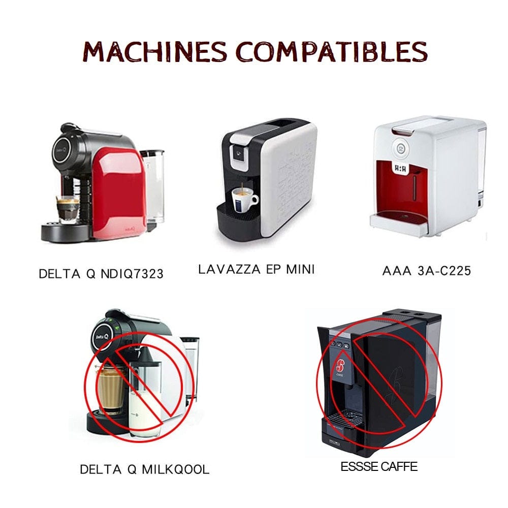 Capsules réutilisables pour Delta Q NDIQ7323, Lavazza EP Mini et  AAA 3A-C225