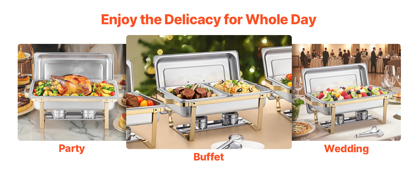 Chafing dishes pour fête, buffet et mariage