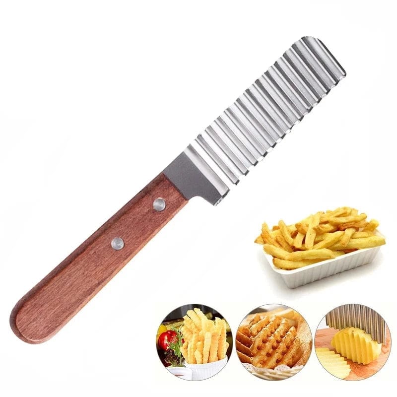 Coupe Frite avec lame ondulée en acier inoxydable