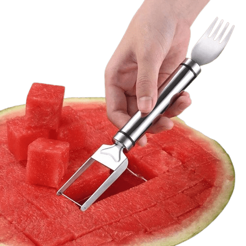 Coupe-Pastèque en carrés avec fourchette