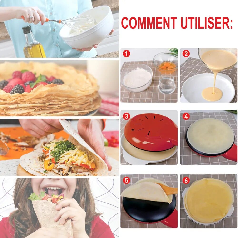 Crêpière électrique<br>pour des crêpes parfaites