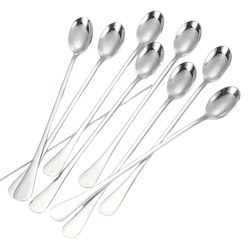 Cuillères Longues en Acier Inoxydable - Lot de 8