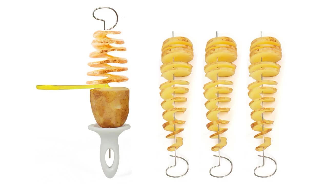 Découpeur de Pommes de Terre en Spirale Créatif - Outil de Cuisine Écologique