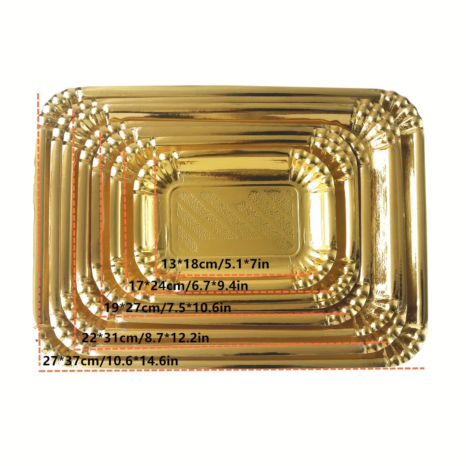 Ensemble de 10 Plateaux à Gâteaux Or Rectangle, Plateaux Jetables en Carton pour Plats, Bases de Gâteaux Anti-Gras, Plateaux de Présentation pour Desserts, Décoration de Gâteaux pour Fêtes et Mariages 13*18cm