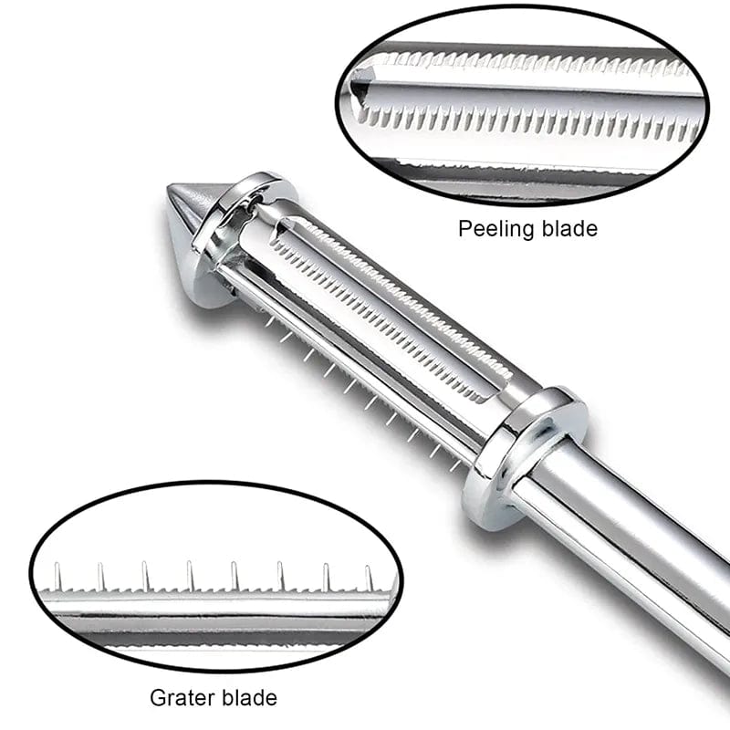 Éplucheur de Fruits et Légumes Multifonction Acier Inoxydable Zinc Alloy Ergonomique