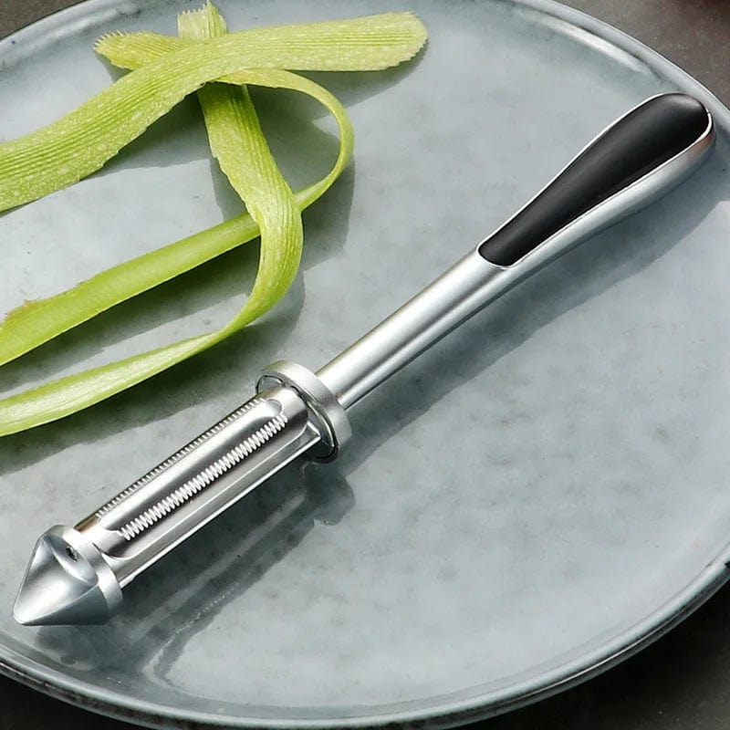 Éplucheur de Fruits et Légumes Multifonction Acier Inoxydable Zinc Alloy Ergonomique