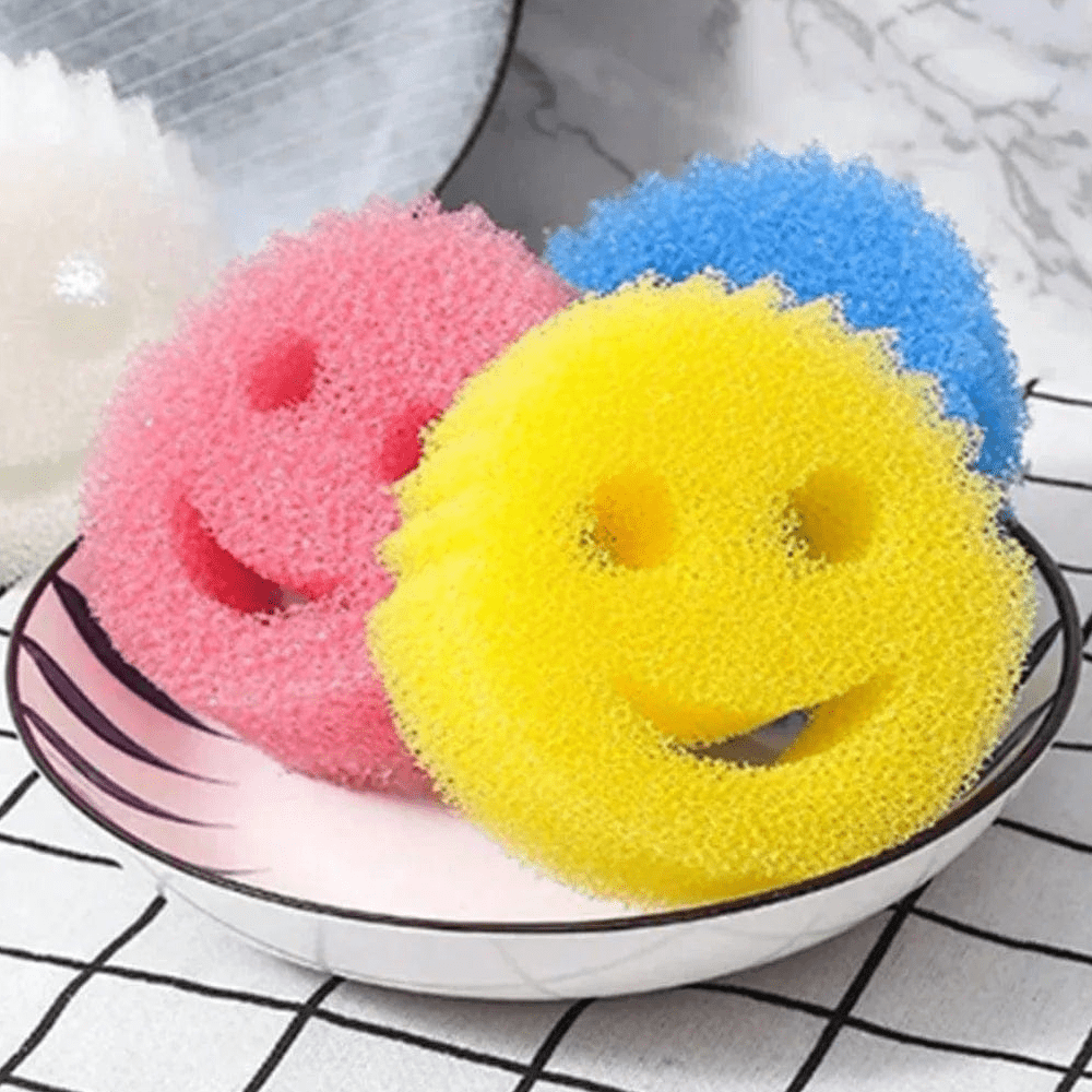 Éponges Essuie-Vaisselles miracle cuisine/salle de bain (lot de 3) Bleu - Rose - Jaune