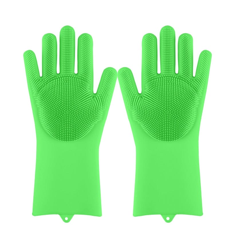 Gants de vaisselle avec brosses intégrées Vert