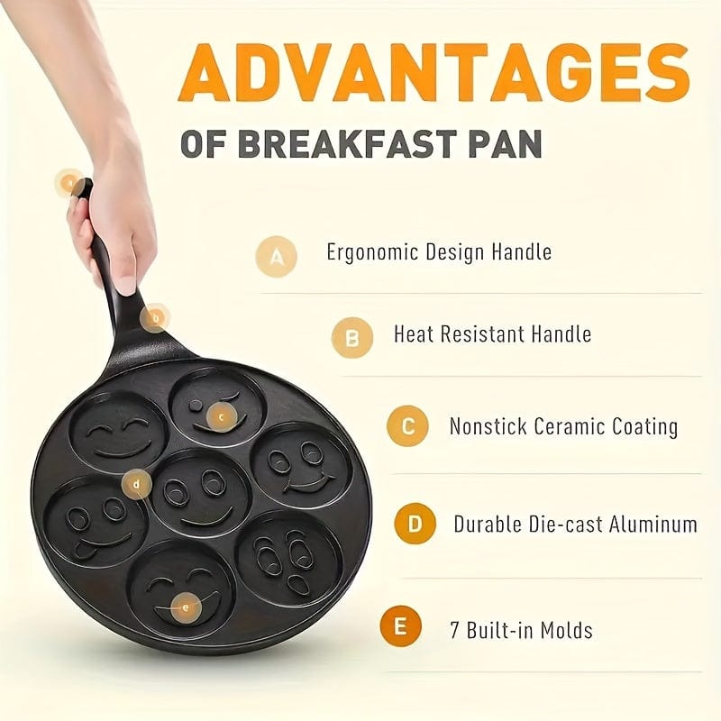 Grille à Mini Pancakes, Poêle avec 7 Moules Eid Al-Adha Mubarak