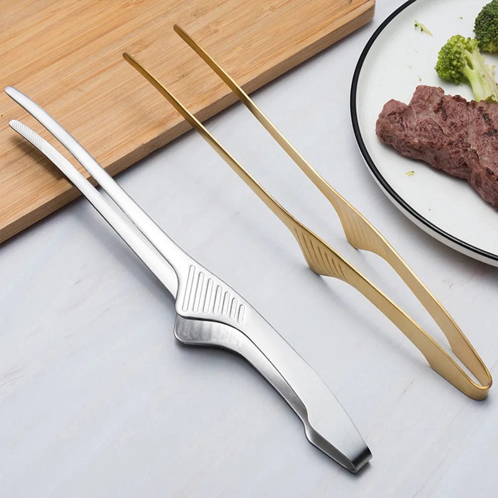 Korean Barbecue Clips Stainless Steel Grill Cooking Chef Tongs Kitchen Baking Bread Tweezer Outdoor Grilling Steak Clamp Tools
