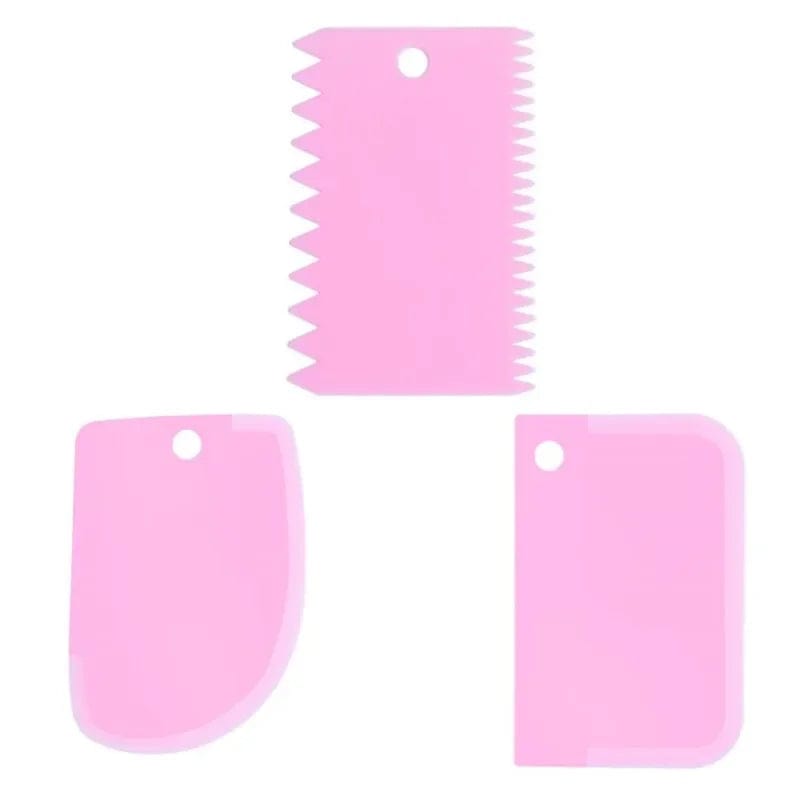 Lot de 3 grattoirs à crème pour gâteaux DIY - Outil de décoration de pâtisserie 3pcs6