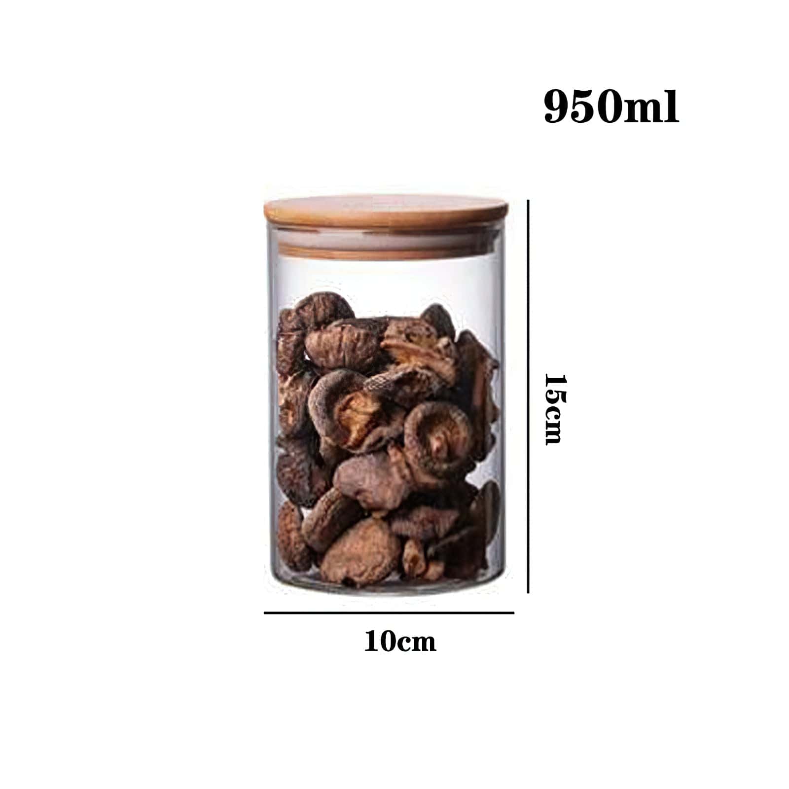 Lots de Bocaux en verre avec couvercles en bambou