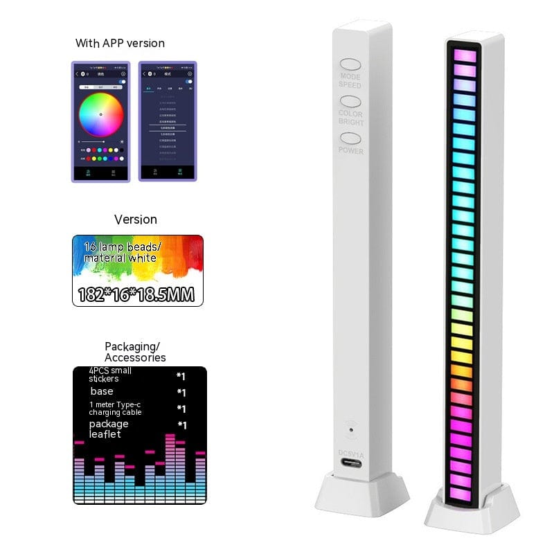 Barre lumineuse LED 16 ou 32 LED RGB pour lumières d'ambiance et musique