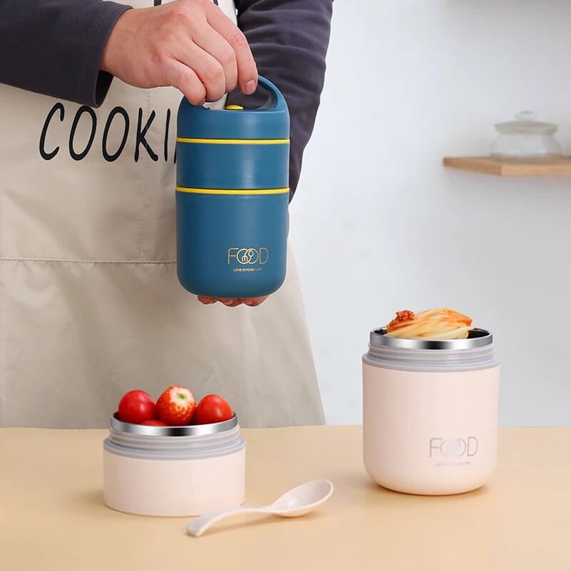 Lunchbox isotherme cylindrique à poignée