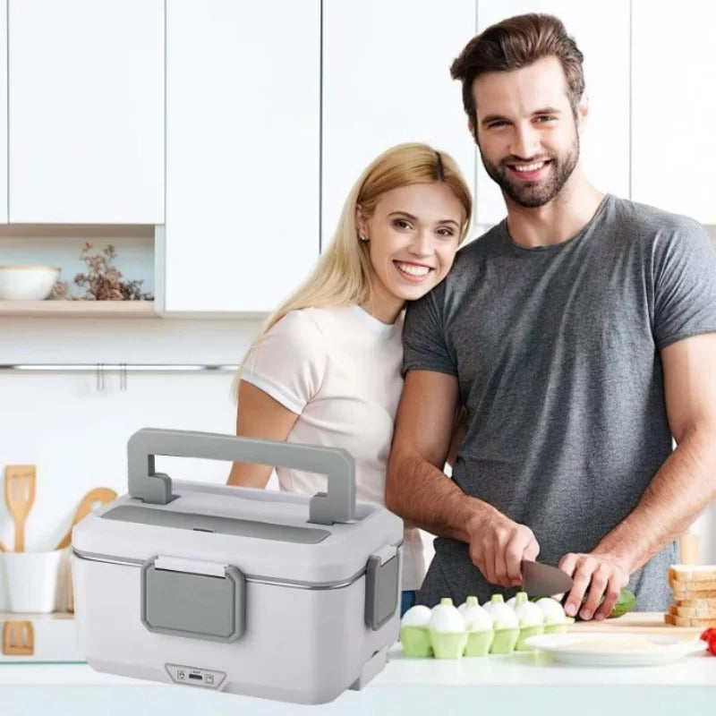 Lunch Box Électrique 90 W — Cuve Inox 304, 2,5 L, Double Tension 220 V / 12 V