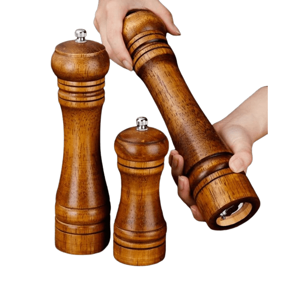 Moulin à Poivre et Sel en Bois Massif avec Meule en Céramique Réglable
