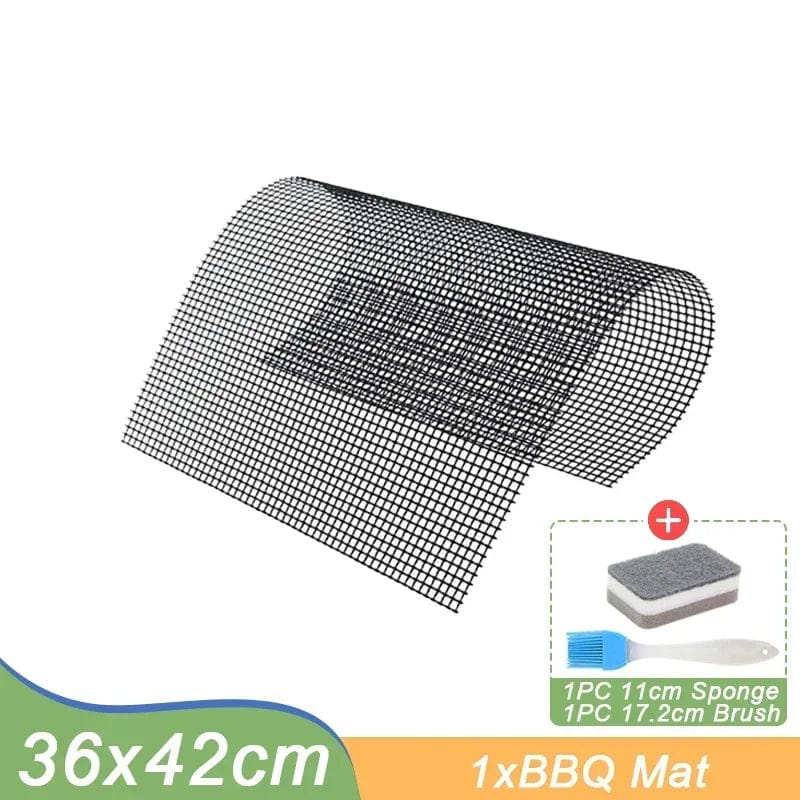 Non-stick Barbecue Mesh Mat Reusable Heat Resistance BBQ Baking Net Pad Kitchen Cooking BBQ Mat Liner Accessorie Outdoo BBQ Tool Type 2