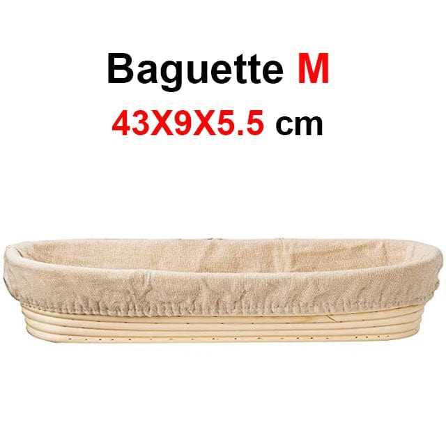 Panier de fermentation en rotin pour pain artisanal - Kit de 2 - Certifié CE / CIQ / EEC / LFGB / SGS Baguette 43X9X5