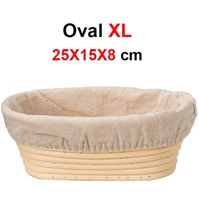 Panier de fermentation en rotin pour pain artisanal - Kit de 2 - Certifié CE / CIQ / EEC / LFGB / SGS Oval 25X15X8