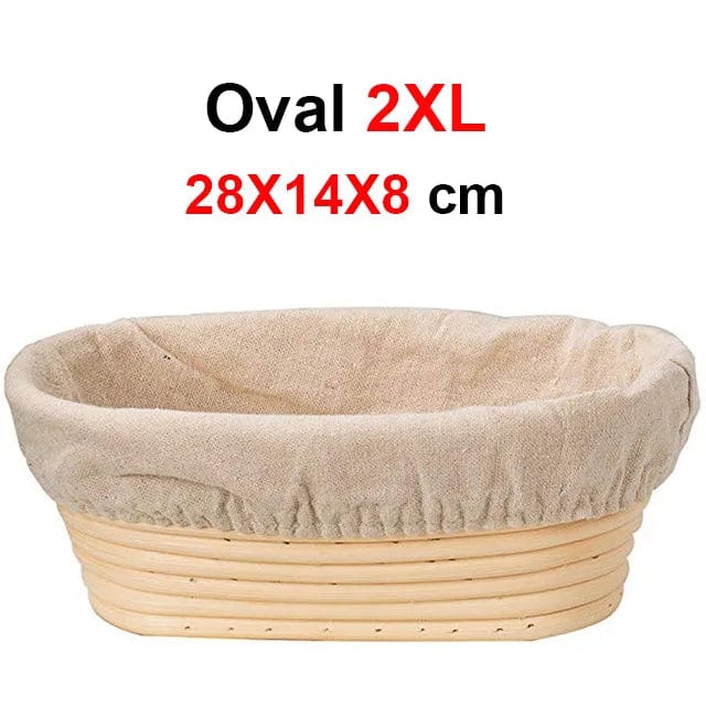 Panier de fermentation en rotin pour pain artisanal - Kit de 2 - Certifié CE / CIQ / EEC / LFGB / SGS Oval 28X14X8