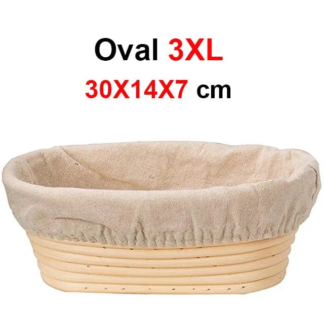 Panier de fermentation en rotin pour pain artisanal - Kit de 2 - Certifié CE / CIQ / EEC / LFGB / SGS Oval 30X14X7