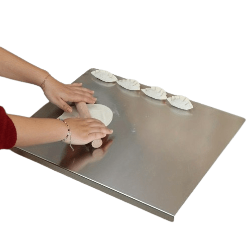 Planche à Découper en Inox - Antidérapante avec Bord de Protection