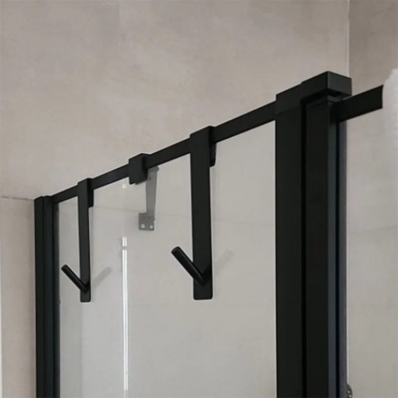 Porte-serviettes mural en acier inoxydable en forme de S - Noir