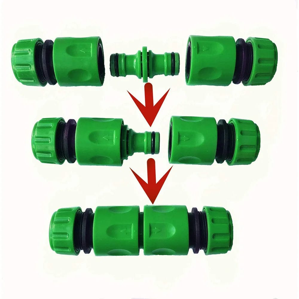 Raccord rapide en ABS pour tuyau d'arrosage de jardin - Set adaptateur double mâle 1/2"