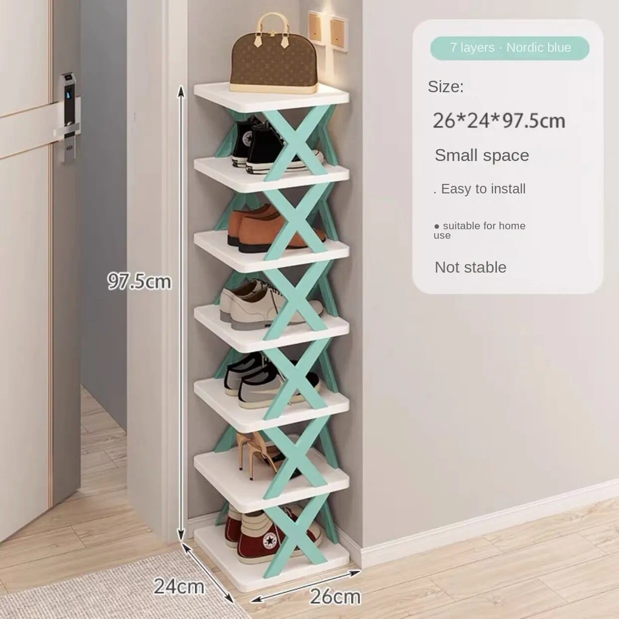 Rangement pour chaussures multi-étages 7 étages / Bleu