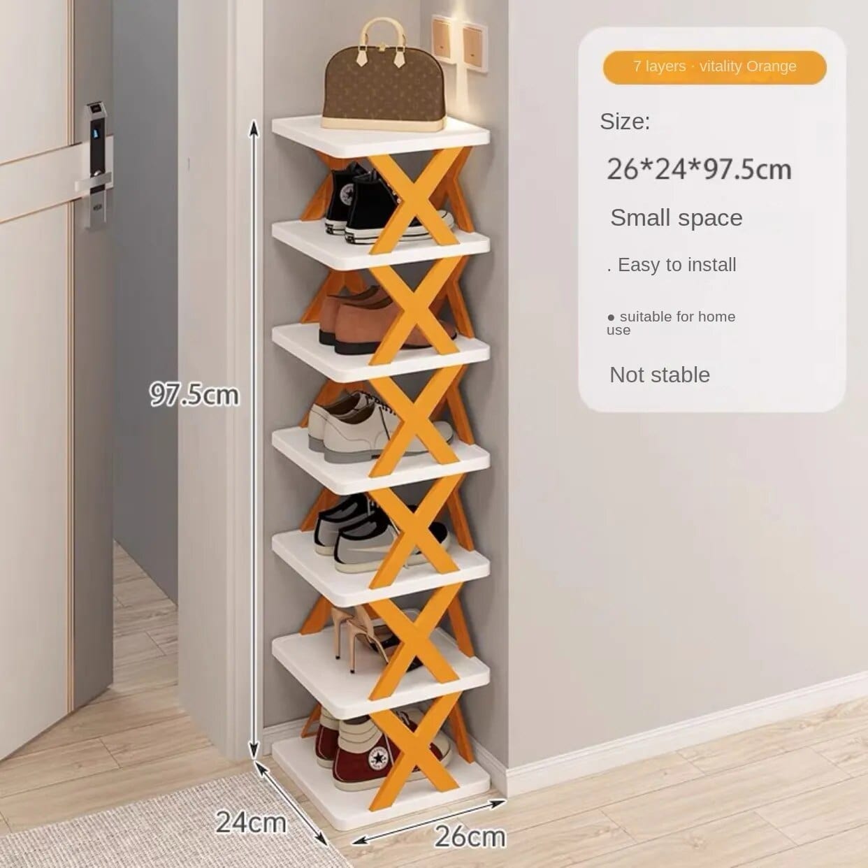 Rangement pour chaussures multi-étages 7 étages / Orange