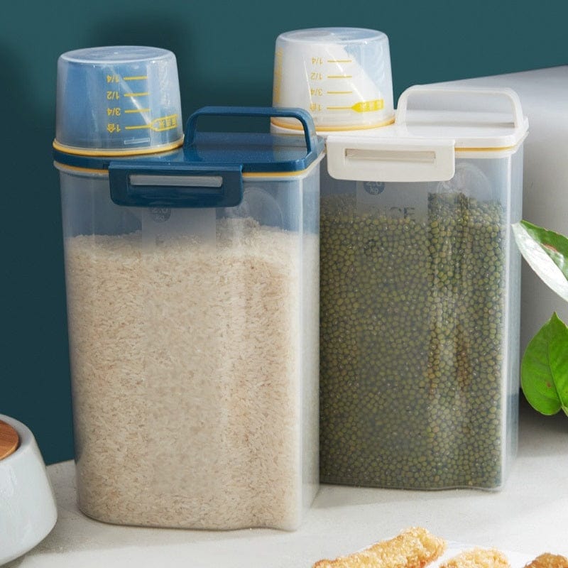 Récipient de stockage alimentaire avec bec verseur et doseur gradué