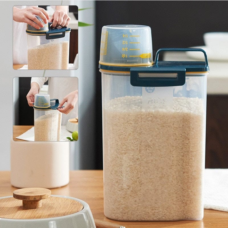 Récipient de stockage alimentaire avec bec verseur et doseur gradué