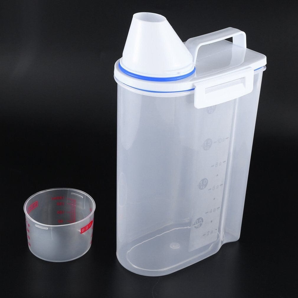 Récipient de stockage alimentaire avec bec verseur et doseur gradué