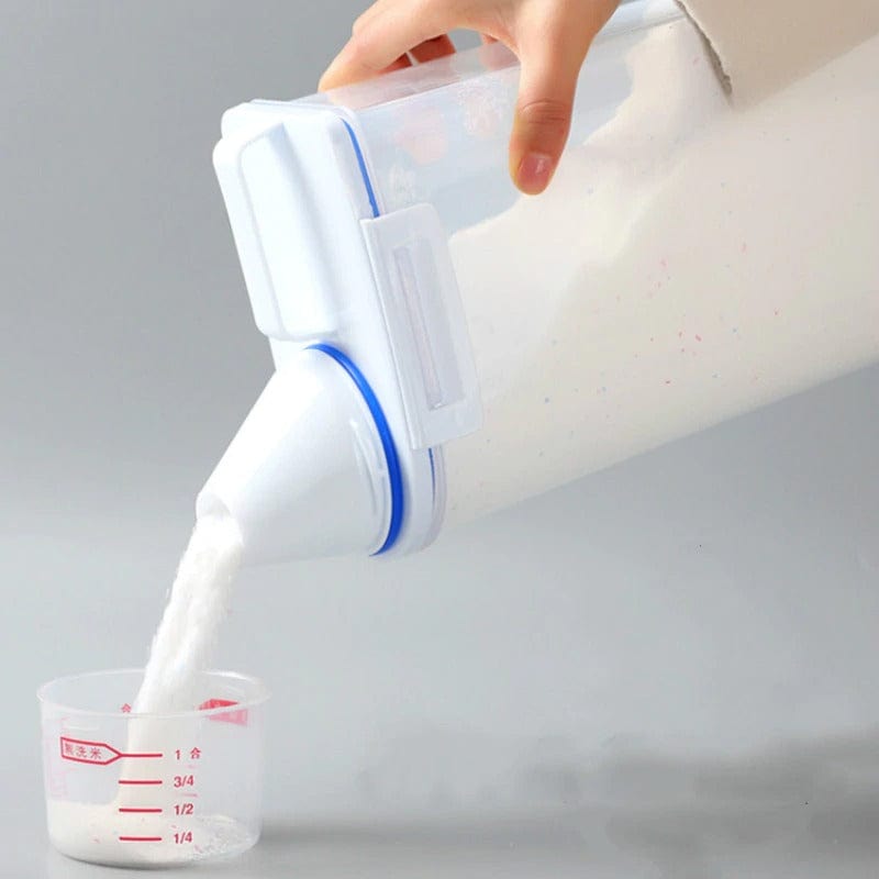 Récipient de stockage alimentaire avec bec verseur et doseur gradué