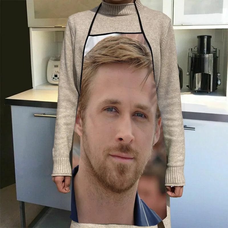 Tablier Cuisine Imprimé Ryan Gosling - Accessoires Chef Waiter - 50x75cm, Oxford Cloth - SQPILLW 16 / 68x95cm