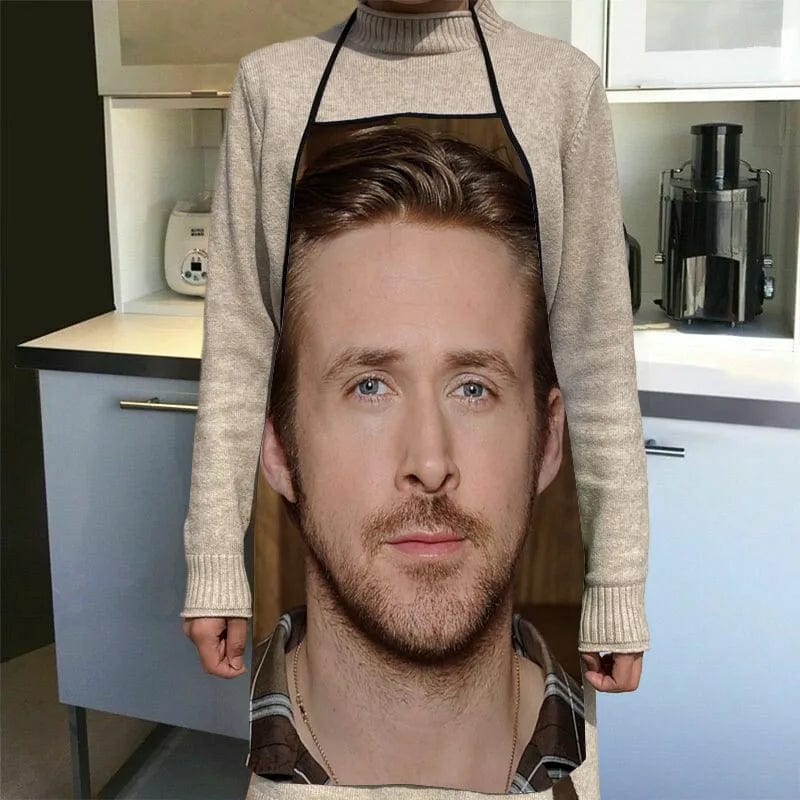 Tablier Cuisine Imprimé Ryan Gosling - Accessoires Chef Waiter - 50x75cm, Oxford Cloth - SQPILLW 18 / 68x95cm